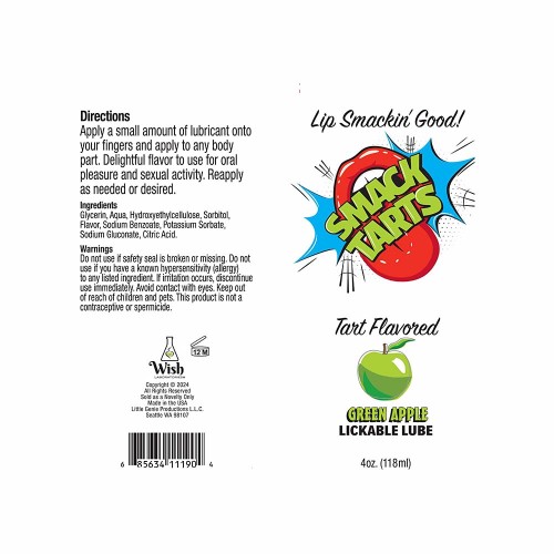 Lubricante Lickable Smack Tarts Sabor Manzana Verde