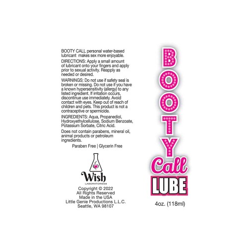 Lubricante a Base de Agua 65 Paquetes Booty Call