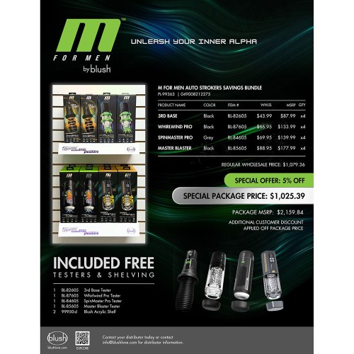 M For Men Auto Strokers Merchandising Kit