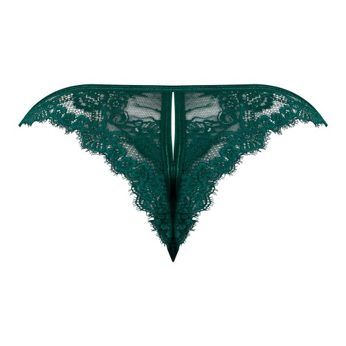 Magic Silk Evermore Split Crotch Panty Emerald Queen Size