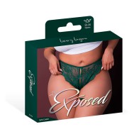 Magic Silk Evermore Panty de Crotch Abierto Esmeralda Talla Queen