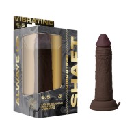 Shaft Vibrating Model J 6.5 in. Dual Density Silicone Dildo