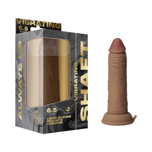 Shaft Vibrating Model J 6.5 in Dual Density Silicone Dildo