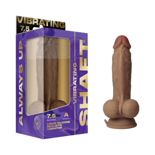 Shaft Vibrating Model A: 7.5 in. Dual Density Silicone Dildo