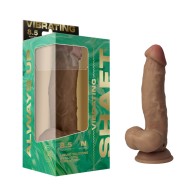 Shaft Vibrating Dual Density Silicone Dildo - Oak