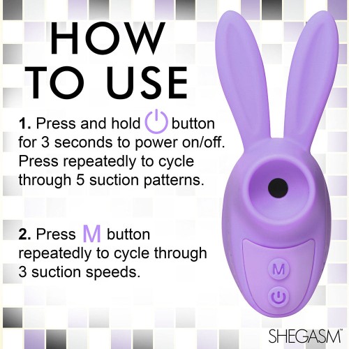 Shegasm Sucky Bunny Clit Stimulator Purple