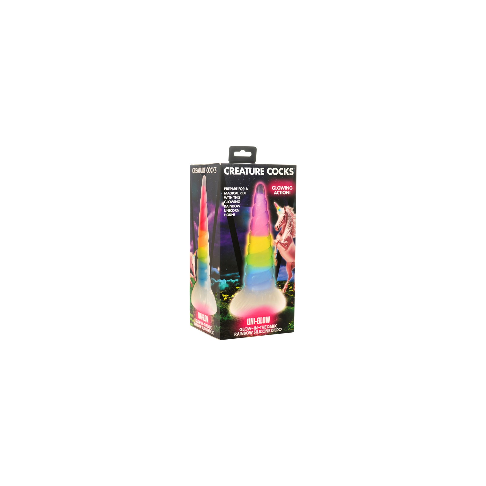 Creature Cocks Uni-Glow Glow-in-the-Dark Rainbow Dildo