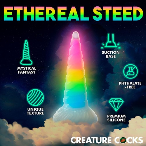 Creature Cocks Uni-Glow Glow-in-the-Dark Rainbow Dildo