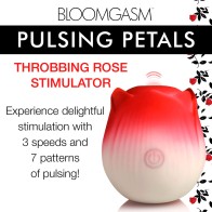 Bloomgasm Pulsing Petals Throbbing Rose Stimulator Red - Warming Pleasure