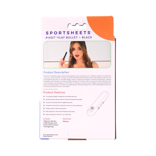 Sportsheets Pivot Flat Bullet for On-the-Go Pleasure