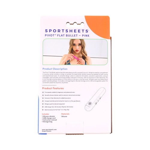 Sportsheets Pivot Flat Pink Bullet Vibrator - Portable Pleasure