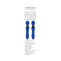 Vibrador de Varita Doble Recargable Selopa Blue Belle de Silicona