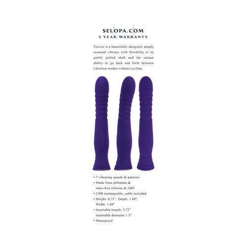 Vibrador Recargable Selopa Trixxxie de Silicona Púrpura