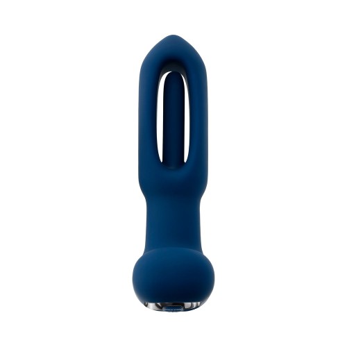 Evolved The Flapper Rechargeable Vibrator with Remote Silicone Blue