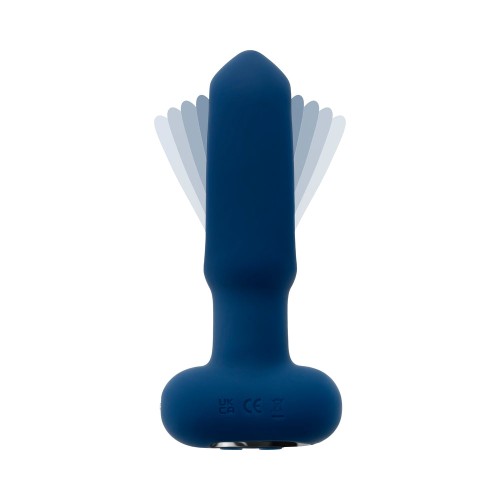 Evolved The Flapper Rechargeable Vibrator with Remote Silicone Blue