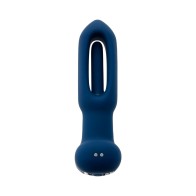 Evolved The Flapper Rechargeable Vibrator with Remote Silicone Blue