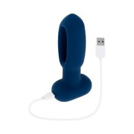 Evolved The Flapper Rechargeable Vibrator with Remote Silicone Blue