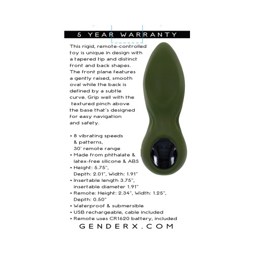 Gender X Rechargeable Vibrating Anal Plug with Remote for Enhanced Pleasure