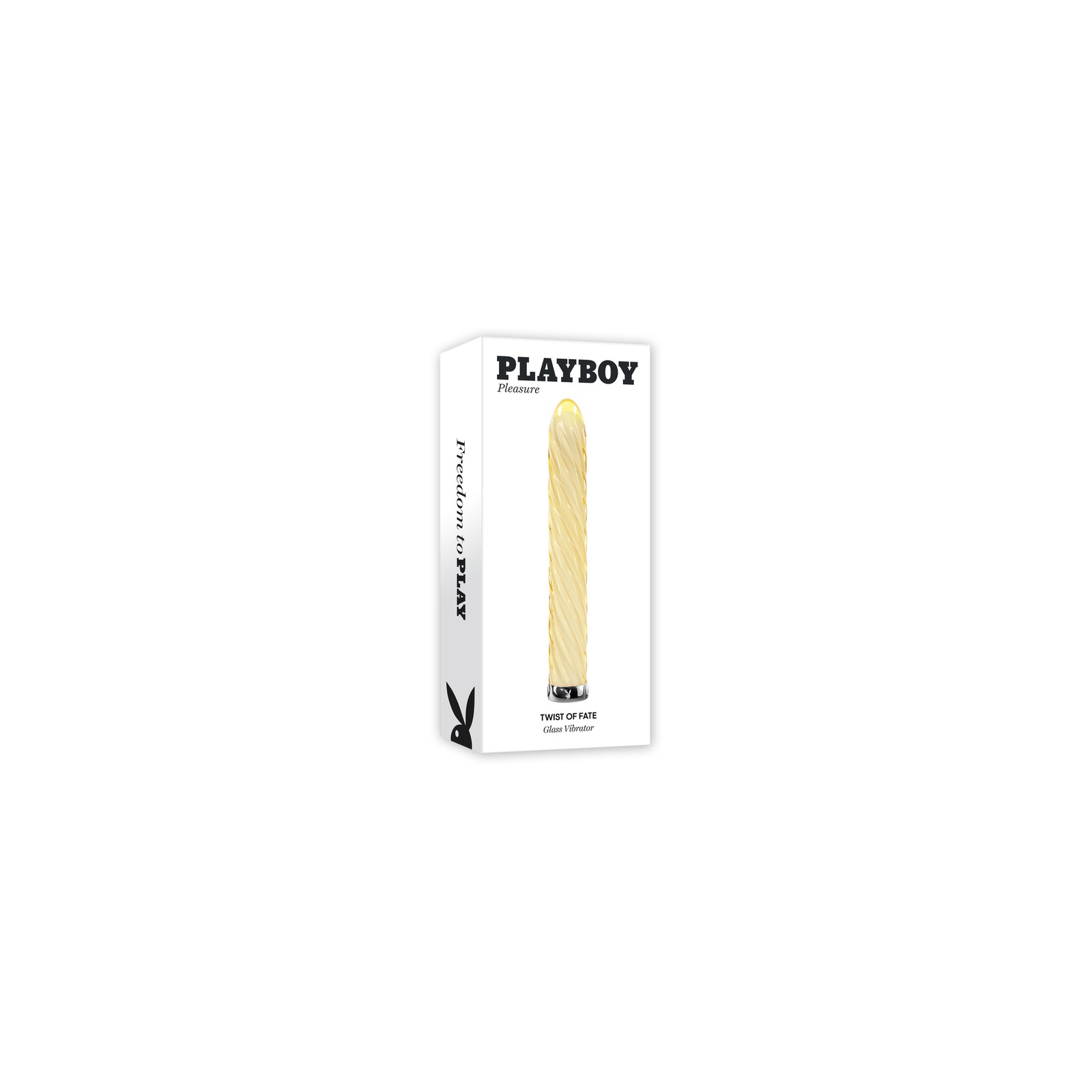 Playboy Twist Of Fate Rechargeable Glass Vibrator Yellow