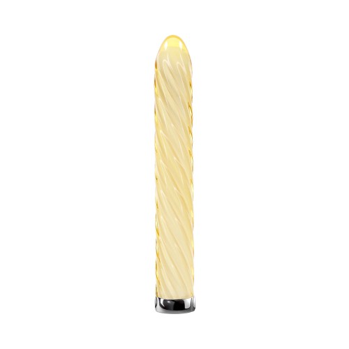 Playboy Twist Of Fate Rechargeable Glass Vibrator Yellow