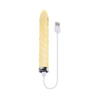 Vibrador de Cristal Recargable Playboy Twist Of Fate Amarillo