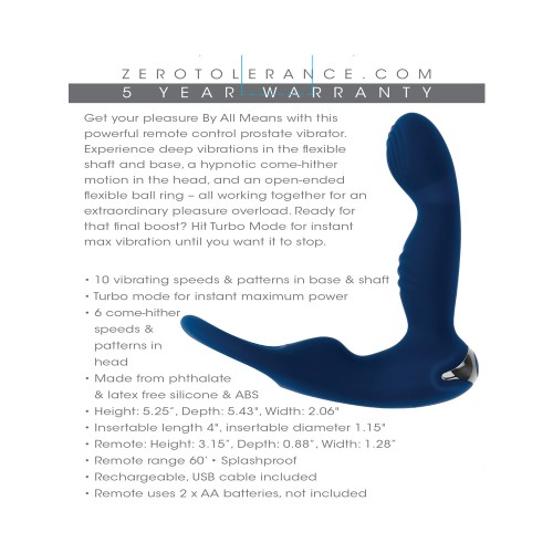 Zero Tolerance By All Means Prostate Vibrator