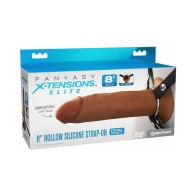 Dildo Strap-On Hueco de Silicona Elite 8 in. Marrón