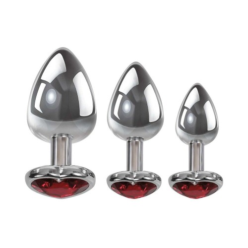 Three Hearts Gem Anal Plug Set for Ultimate Pleasure