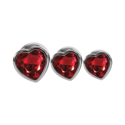 Three Hearts Gem Anal Plug Set for Ultimate Pleasure