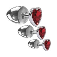 Three Hearts Gem Anal Plug Set for Ultimate Pleasure