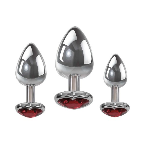 Three Hearts Gem Anal Plug Set for Ultimate Pleasure