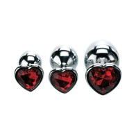 Three Hearts Gem Anal Plug Set for Ultimate Pleasure