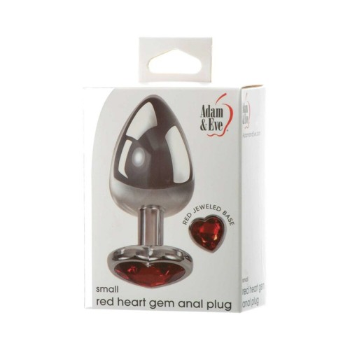 Adam & Eve Red Hearts Gem Anal Plug Small