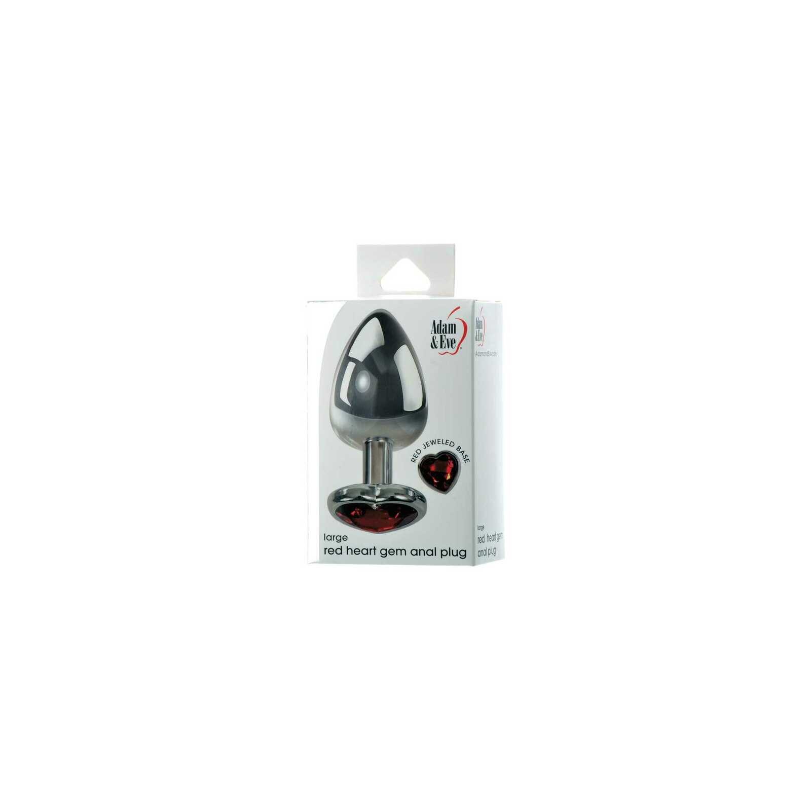 Adam & Eve Red Hearts Gem Anal Plug Large