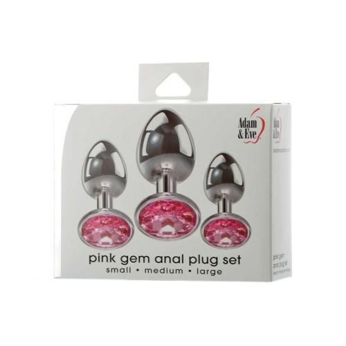 Set de Tapones Anales con Joya Rosa Adam & Eve