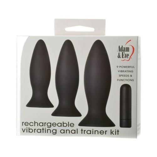 Adam & Eve Kit de Entrenamiento de Plug Anal Recargable para Principiantes