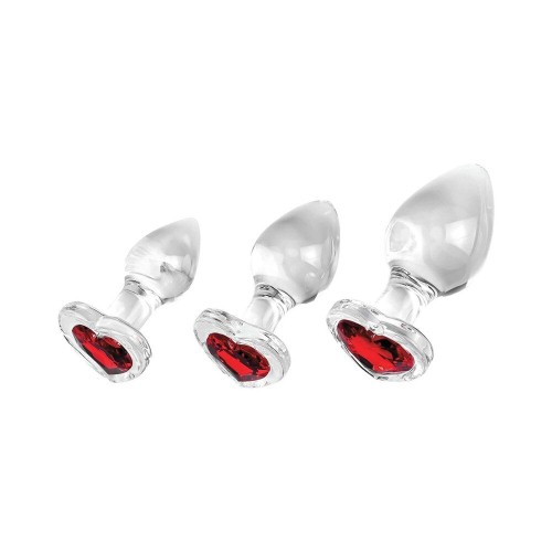 Set de Tapones de Cristal Rojo de Gemas de Adam & Eve