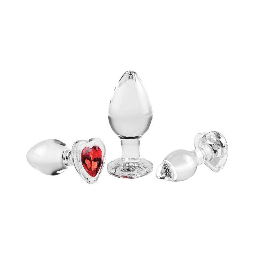 Set de Tapones de Cristal Rojo de Gemas de Adam & Eve