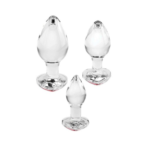 Set de Tapones de Cristal Rojo de Gemas de Adam & Eve