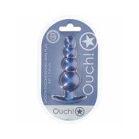 Ouch! Beaded Anal Plug - Metallic Blue