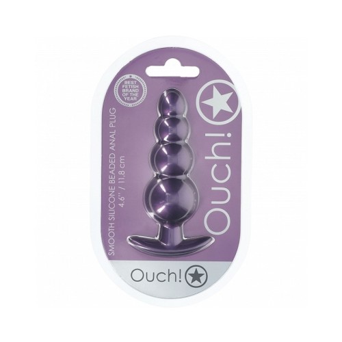 Plug Anal Beaded Ouch! 4.6 in. - Morado Metálico