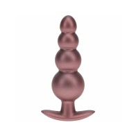 Ouch Smooth Silicone Beaded Anal Plug Rose Gold