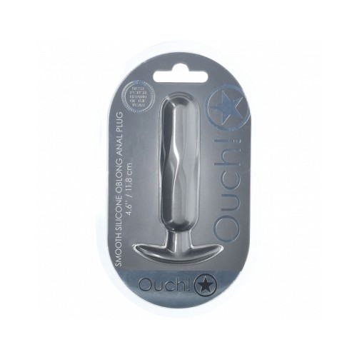 Ouch! Smooth Silicone Oblong Anal Plug 4.6 in.