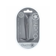 Ouch! Smooth Silicone Ribbed Anal Plug - 4.6 in.