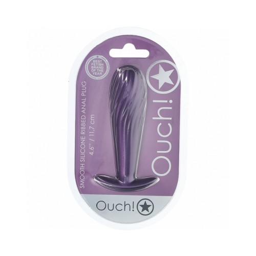 4.6 in. Smooth Silicone Ribbed Anal Plug - Ouch!