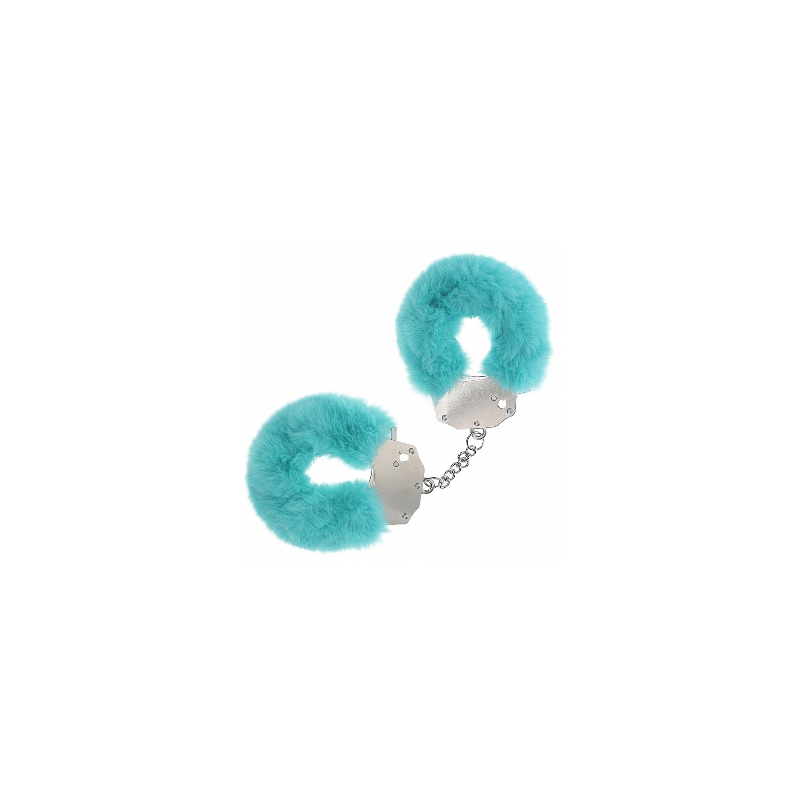 Blue Heavy-Duty Fluffy Handcuffs for Safe Play