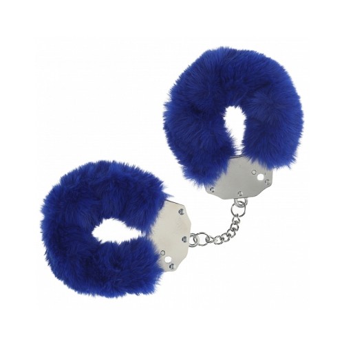 Ouch Heavy-Duty Fluffy Handcuffs Navy - Safe Bondage Fun