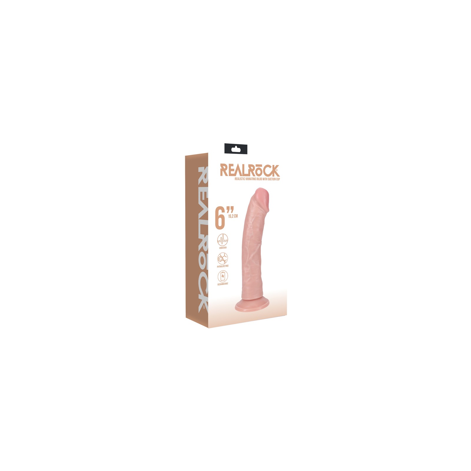 RealRock 6 in. Vibrating Cock Curved Beige