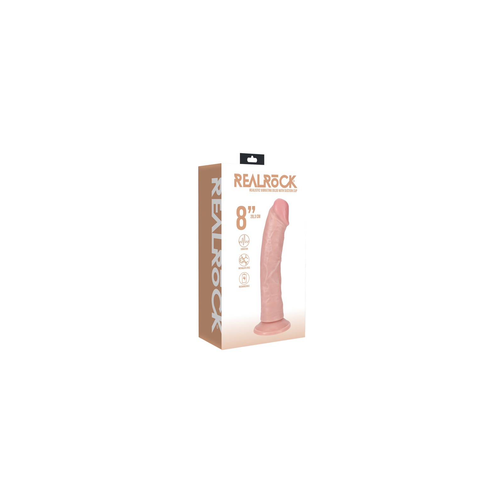 Pene Vibrador Curvado RealRock de 8 Pulgadas Beige