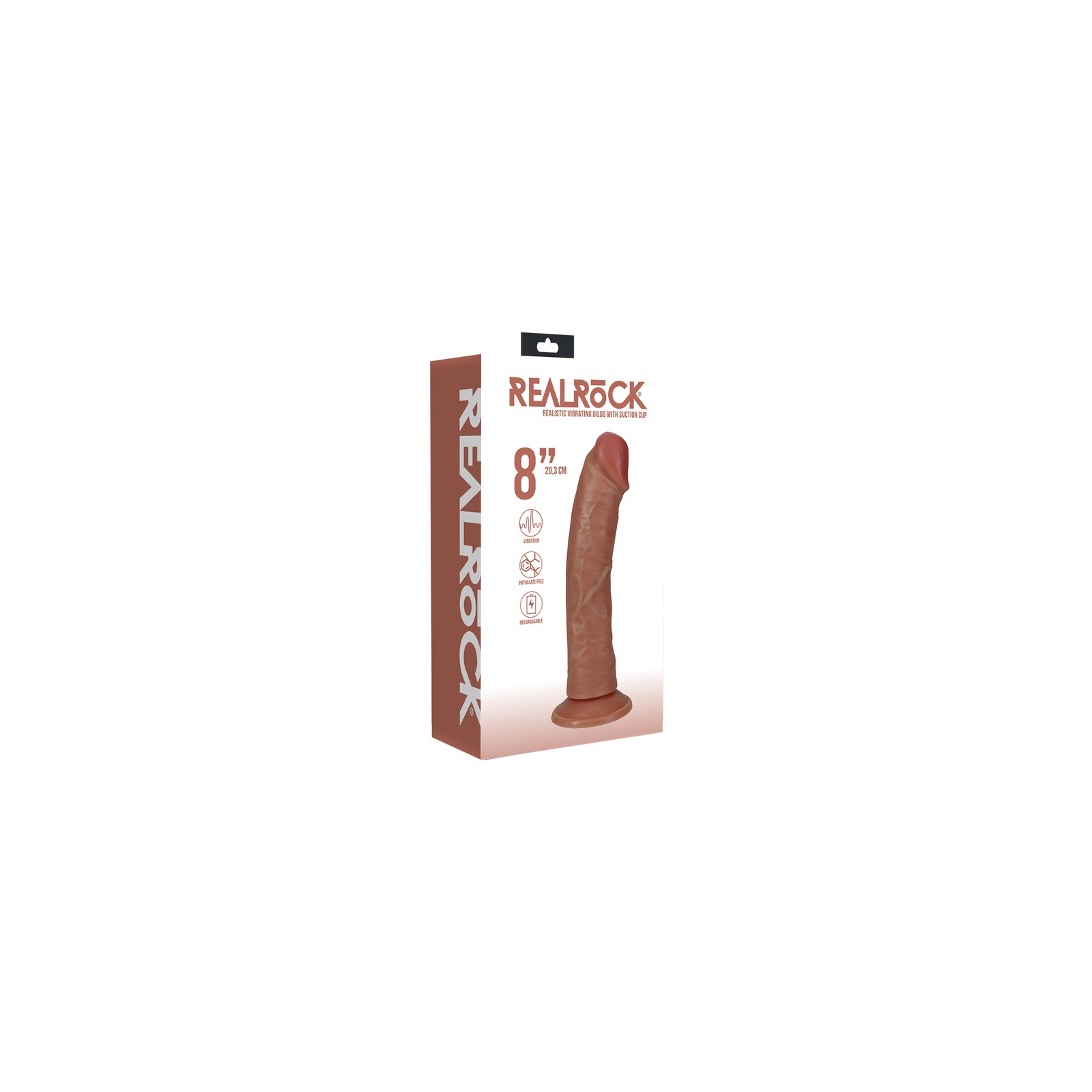 RealRock 8 in. Dildo Vibrante Curvado Color Beige